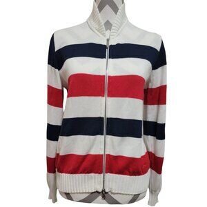 Paul & Shark Zip Sweater Striped Nautical Made In Italy Sz S Preppy Sailing EUC